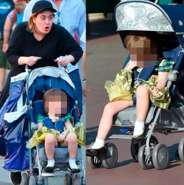 Adele passeia com o filho Angelo na Disneyland